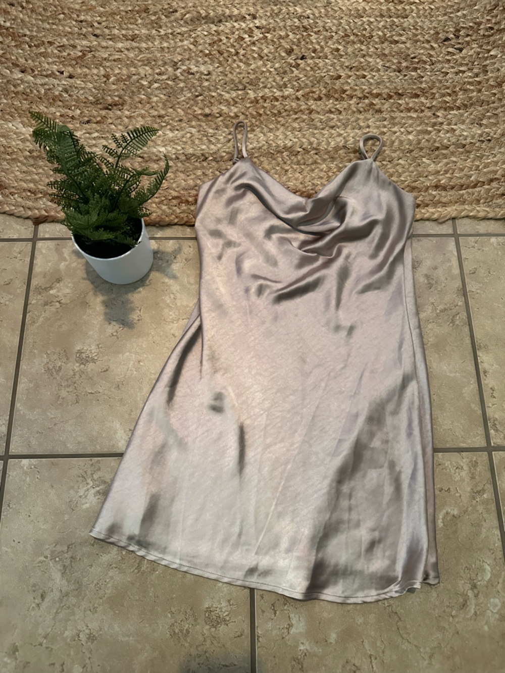 CHAMPAGNE MINI SLIP DRESS